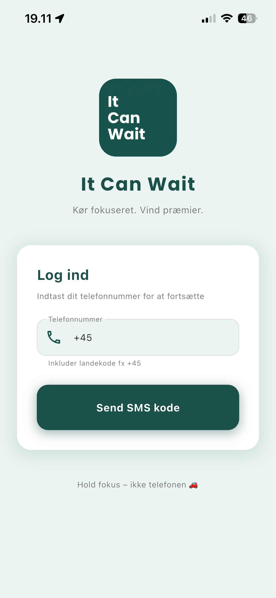Login skærm